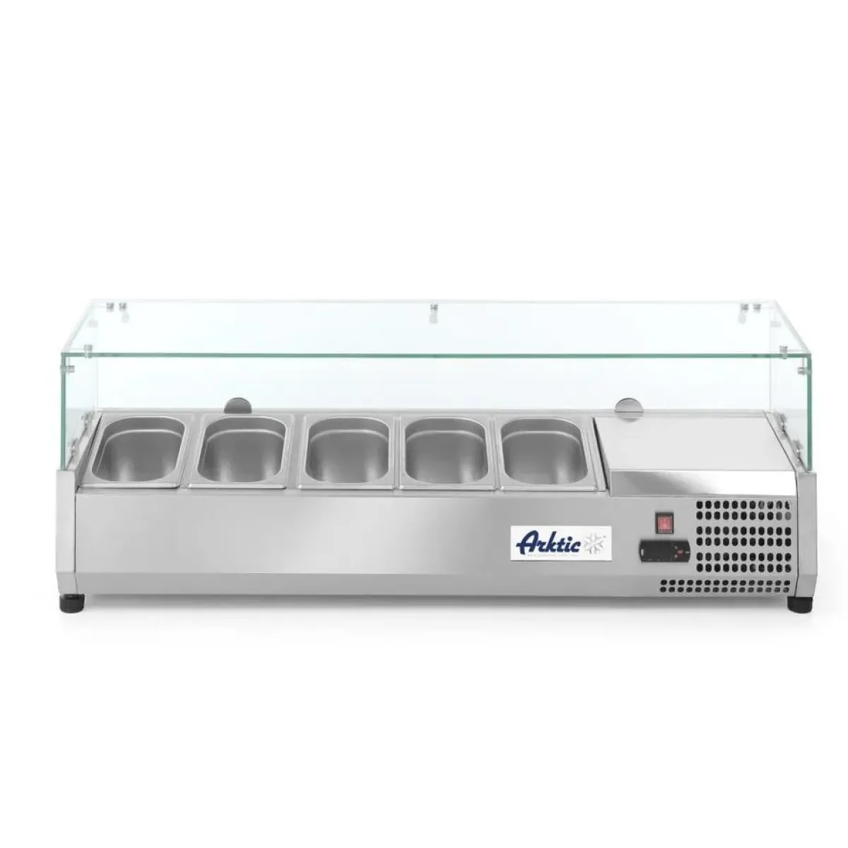 Clearance Hendi Arktic Opzetkoelvitrine met glas 5x GN 1/4
