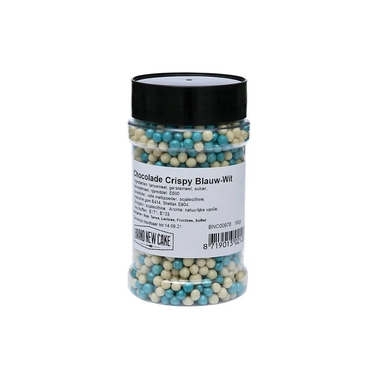 Hot BrandNewCake Chocolade Crispy Parels Blauw/Wit 190g
