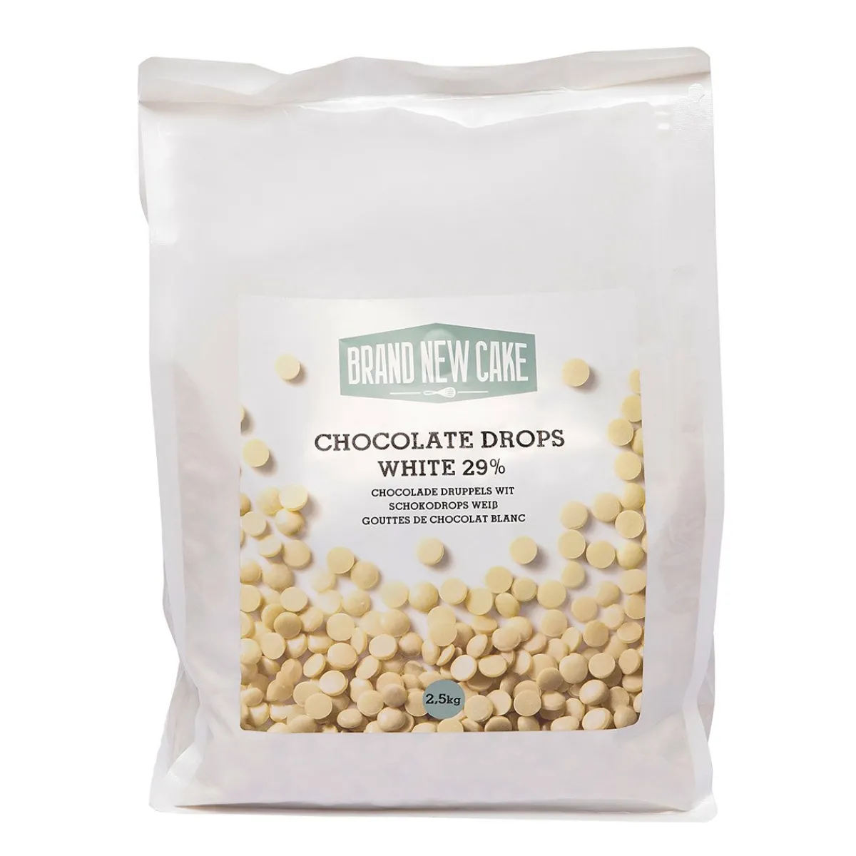 Clearance BrandNewCake Chocolade Druppels Wit (29%) 2,5kg