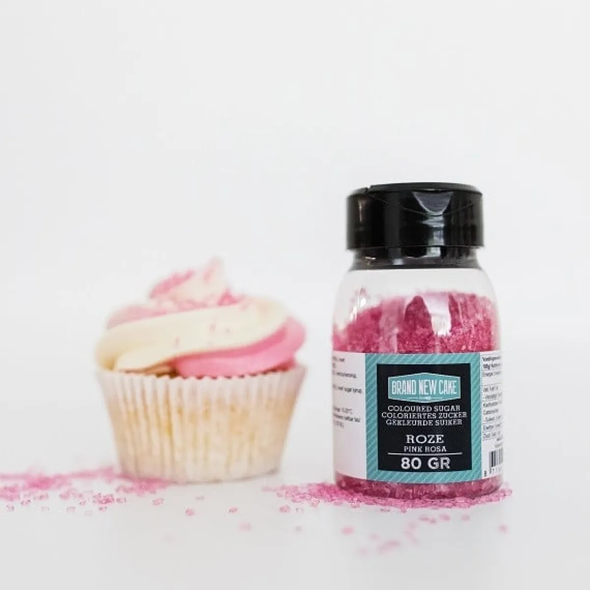 Hot BrandNewCake Gekleurde Suiker Roze 80gr.