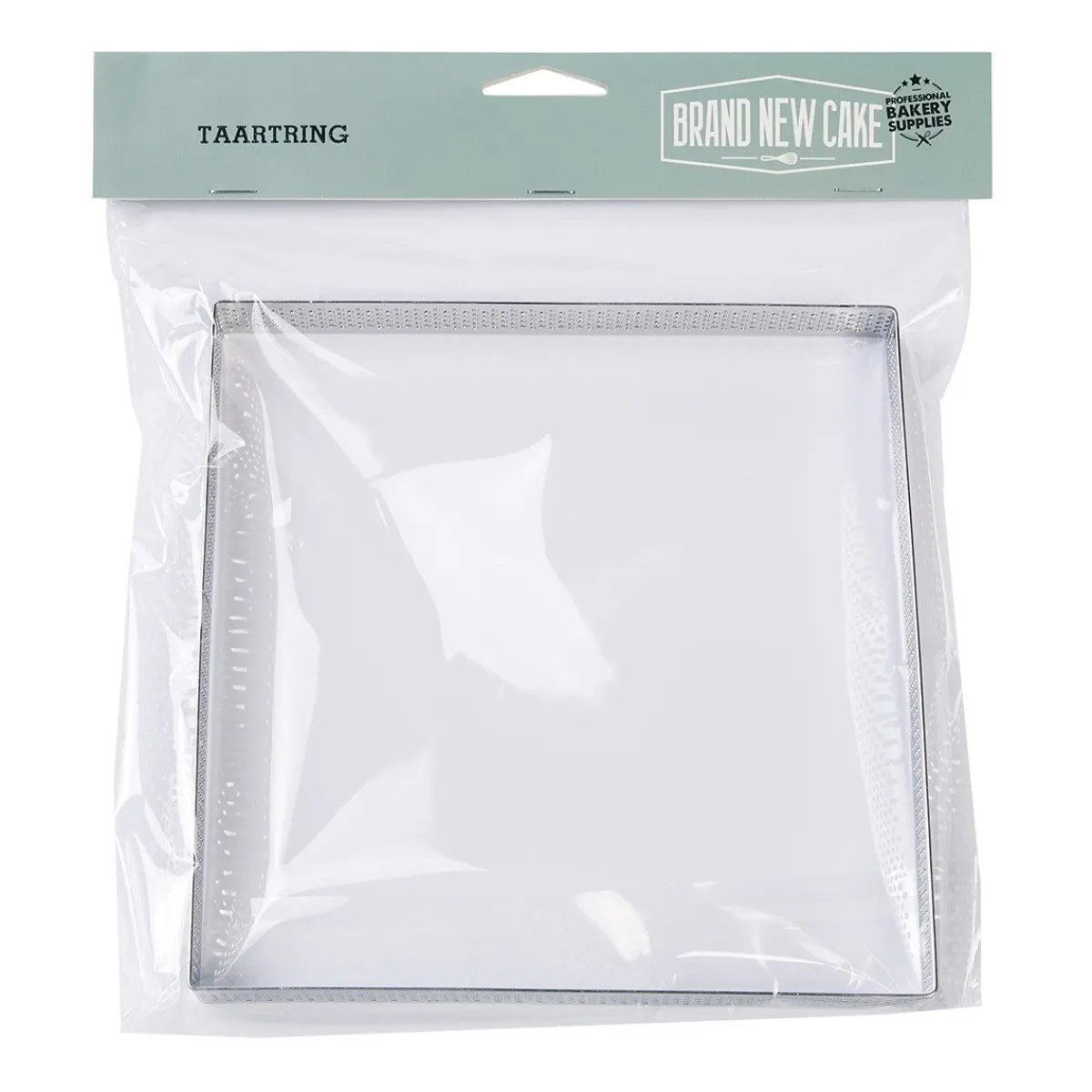 Clearance BrandNewCake Taartring RVS Vierkant Geperforeerd 17,5x2cm
