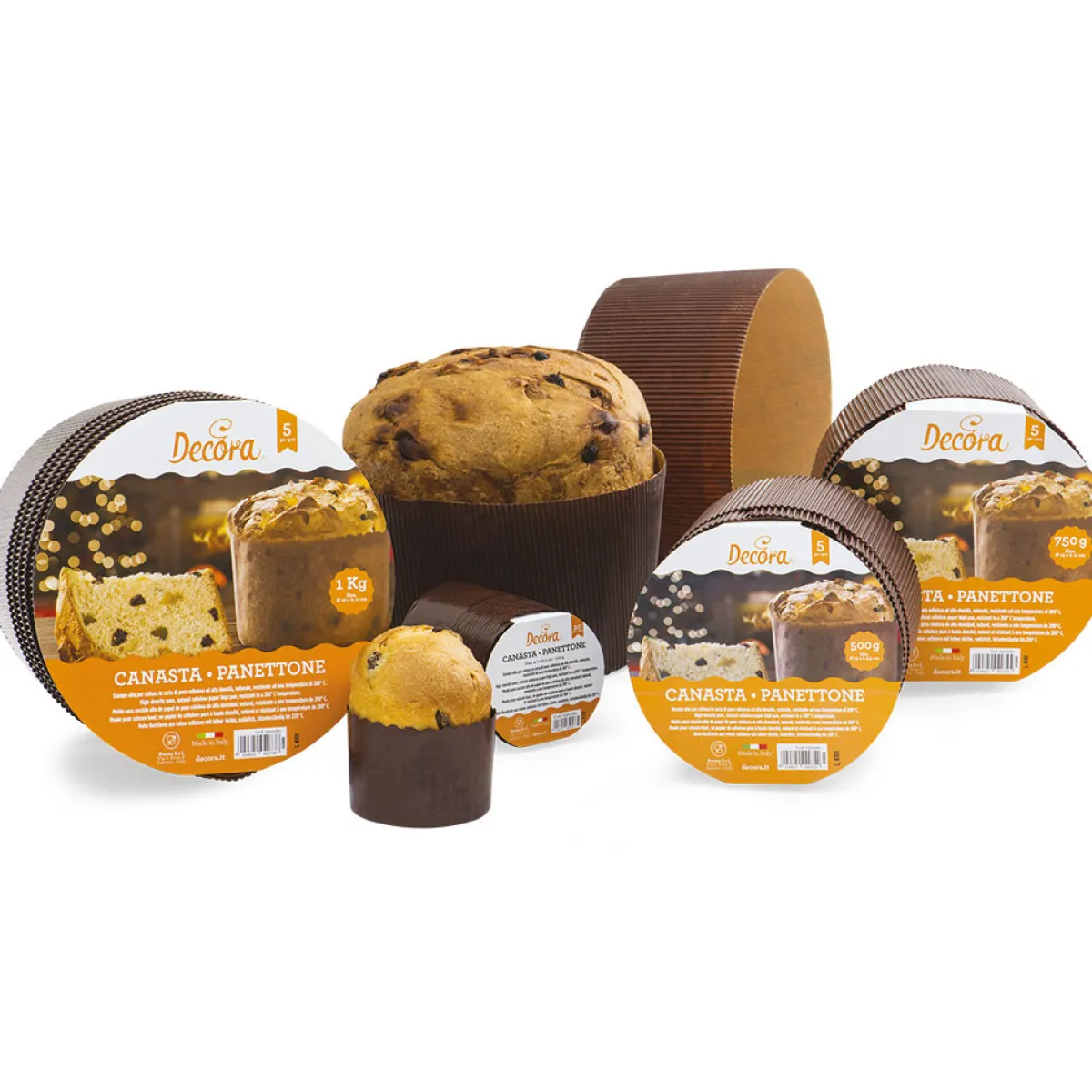 Sale Decora Canasta/Panettone Bakvorm Ø15x11(h) cm 5 stuks