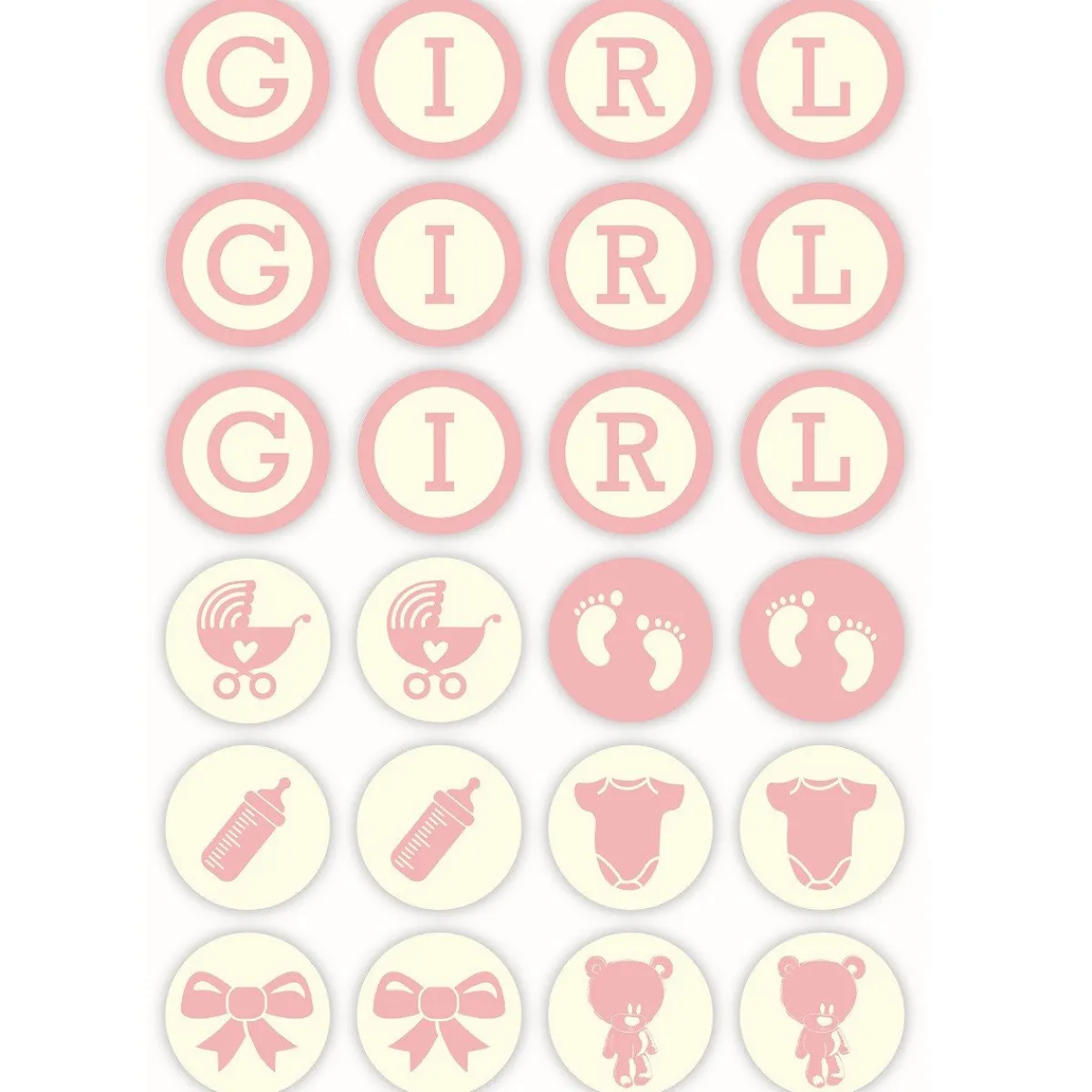 Sale Overig Chocoladedecoratie Baby Girl Ø3cm 96st.