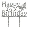 Sale Culpitt Taarttopper Acryl Happy Birthday Zilver 150x85mm