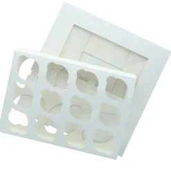 Discount BrandNewCake Cupcake Doosje 6 / 12 MINI Wit (incl. tray-venster) 3st.