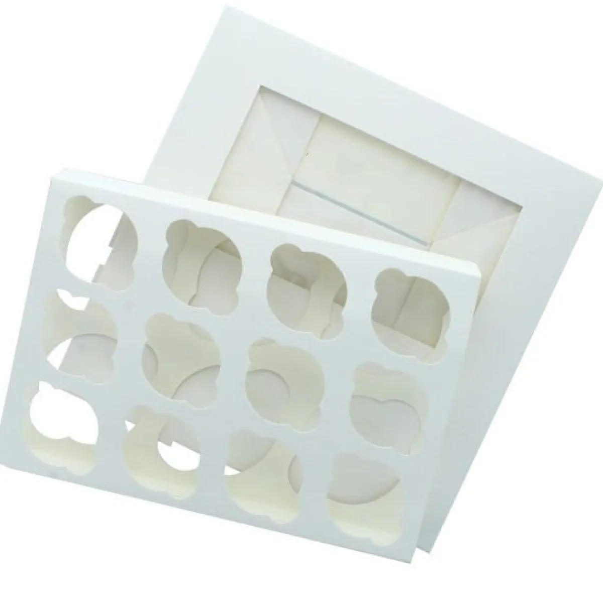 Outlet BrandNewCake Cupcake Doosje 6 / 12 MINI Wit (incl. tray-venster) 25st.