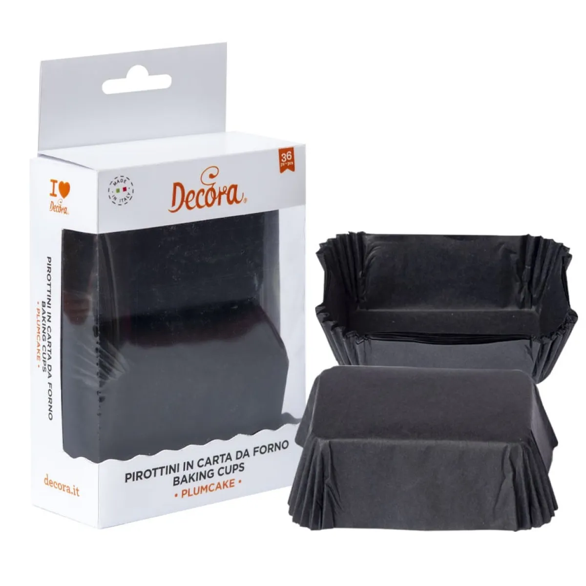 New Decora Mini Plumcake Bakvorm Zwart 80x50x32(h)mm 36 stuks