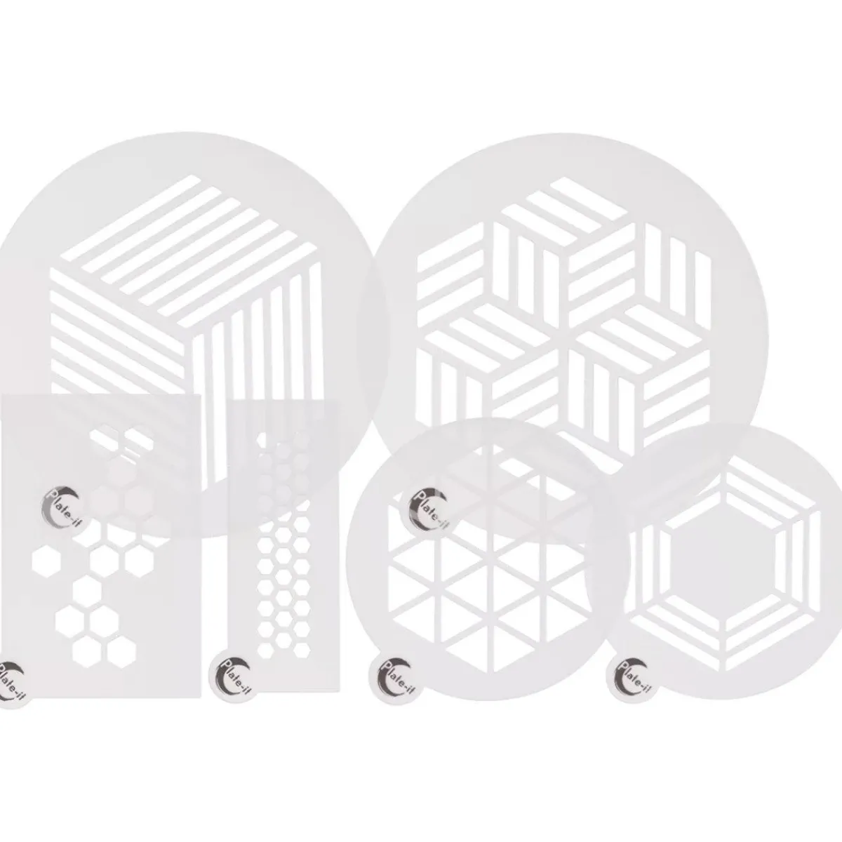 Online Plate-it Stencil Hexagon Set/6