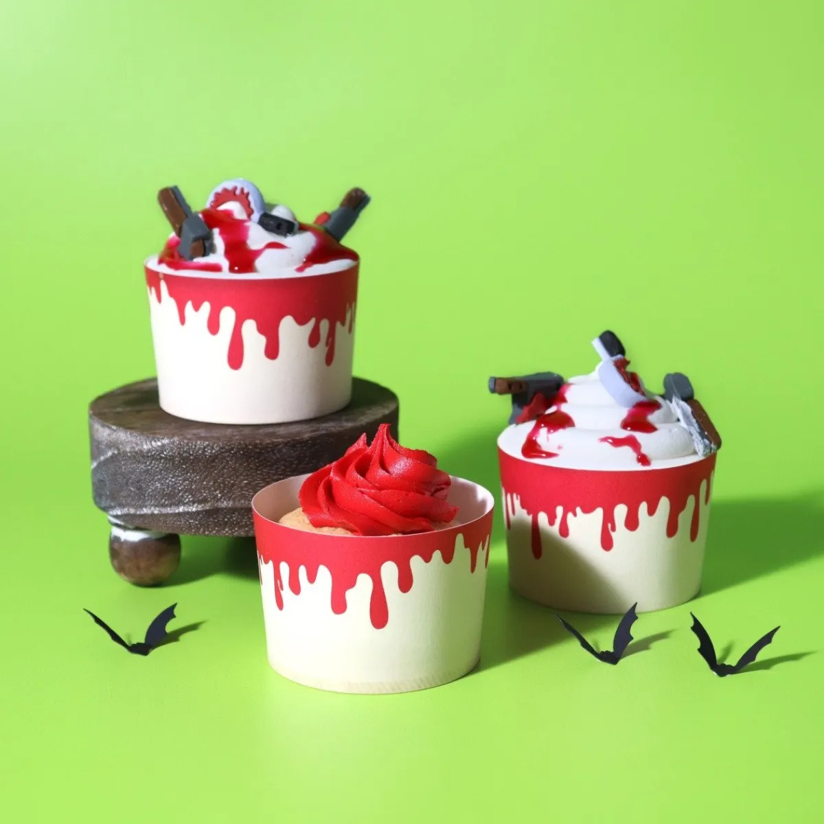 New PME Halloween Cupcake Vormpjes Druppelend Bloed Ø45mm 12st**