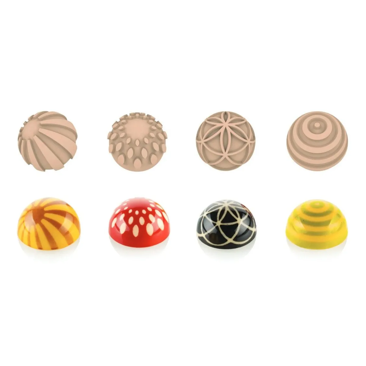 Best Silikomart Bonbonvorm Rond (24) + Choco Stamps (4) Ø3,1cm