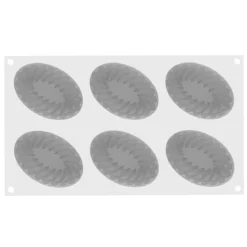 Hot Silikomart Siliconen Bakvorm Pleincoeur Ovaal (6) 124x43mm