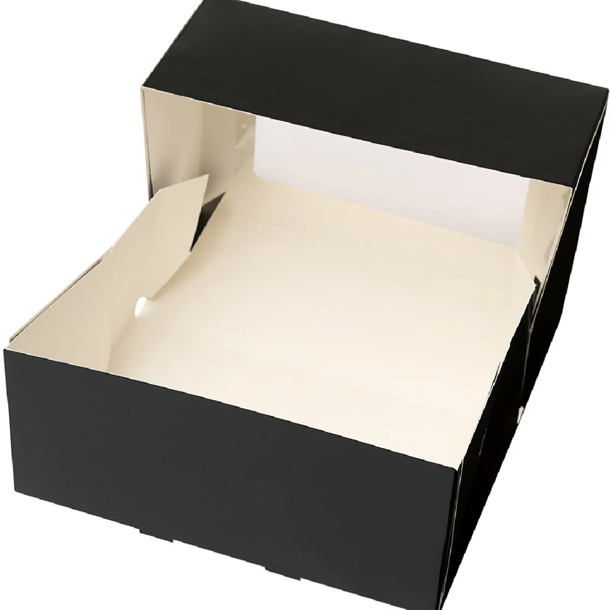 BrandNewCake Taartdoos met venster 21x14x9cm. Zwart 3st