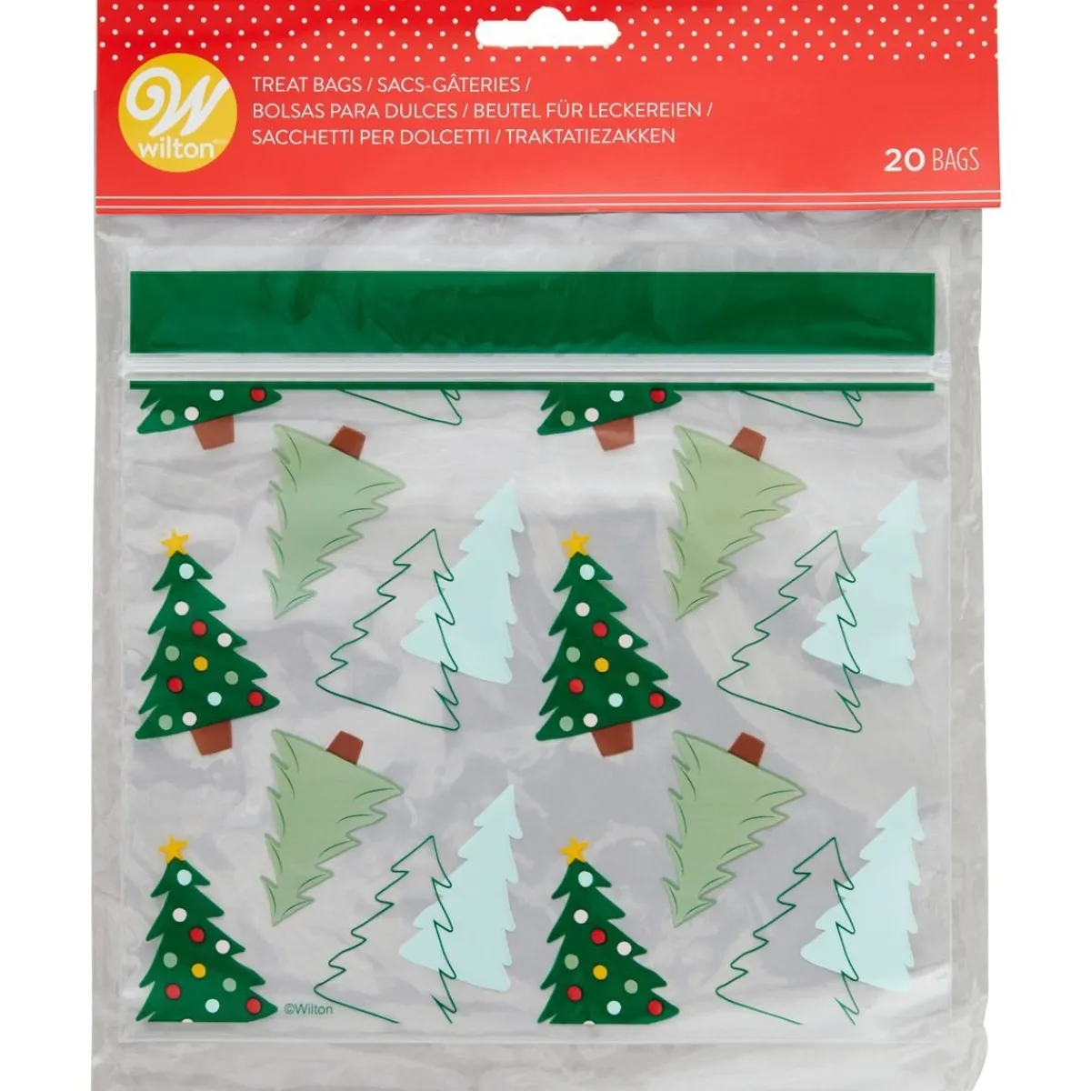 Outlet Wilton Traktatiezakjes Hersluitbaar Kerstbomen 20st